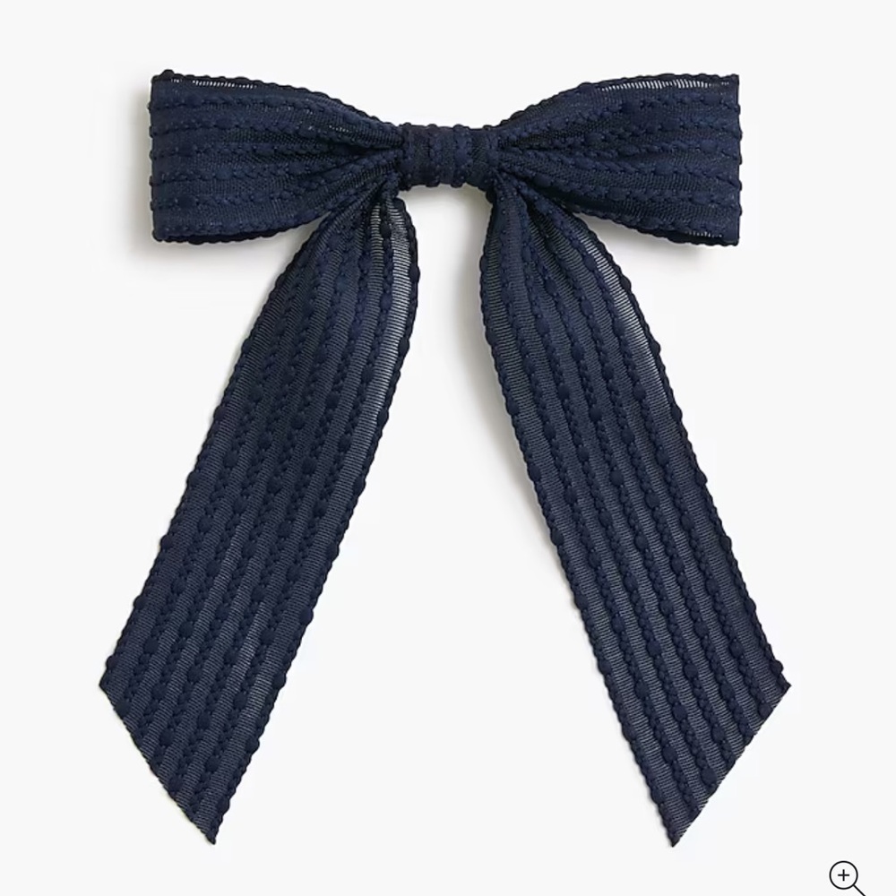 NWT J crew women’s textured bow barette navy blue 💙🎀
